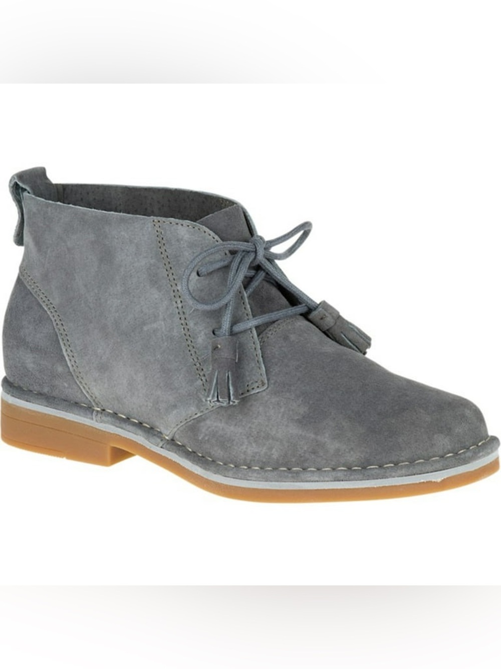 Hush Puppies Cyra Catelyn Smoke Gray Suede Lace Up Ankle Boots 6.5